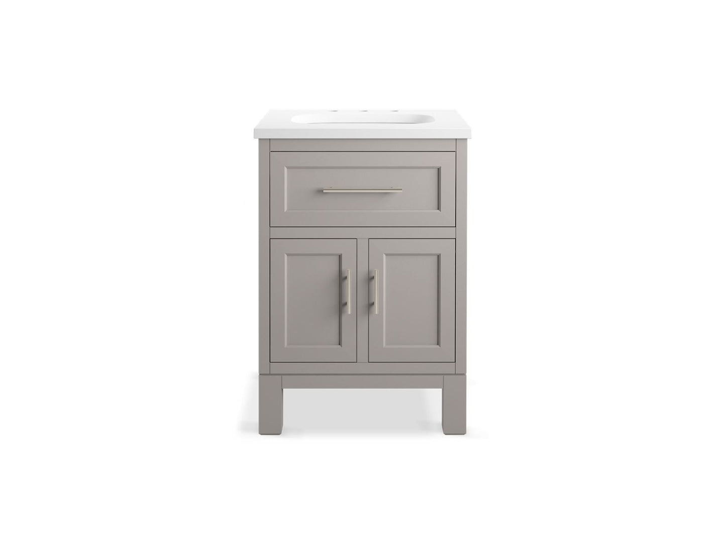KOHLER K-28379-ASB Quo 24" bathroom vanity cabinet with sink and quartz top