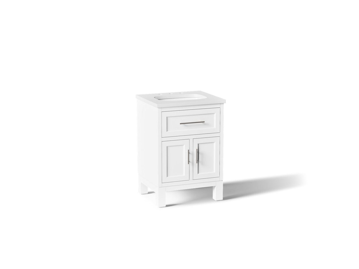 KOHLER K-28379-ASB Quo 24" bathroom vanity cabinet with sink and quartz top