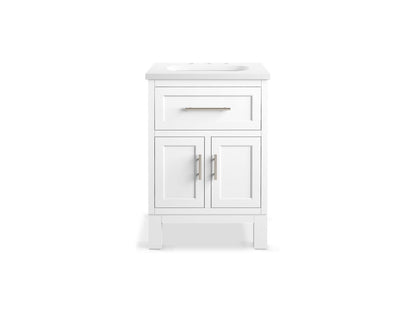 KOHLER K-28379-ASB Quo 24" bathroom vanity cabinet with sink and quartz top