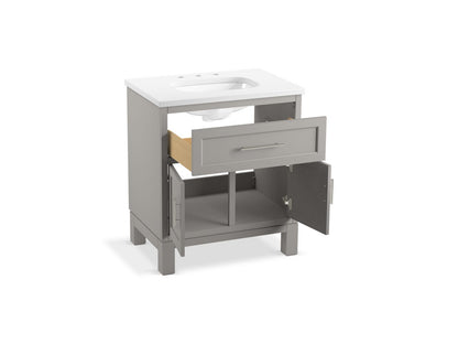KOHLER K-28380-ASB Quo 30" bathroom vanity cabinet with sink and quartz top