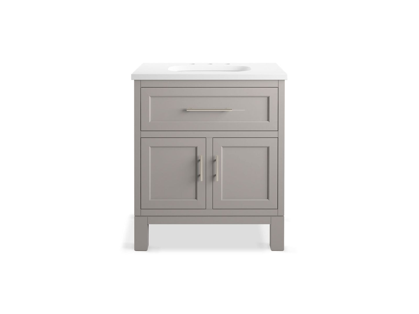 KOHLER K-28380-ASB Quo 30" bathroom vanity cabinet with sink and quartz top