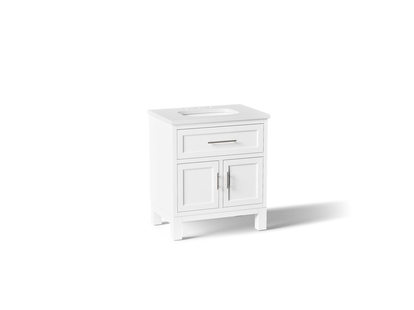 KOHLER K-28380-ASB Quo 30" bathroom vanity cabinet with sink and quartz top