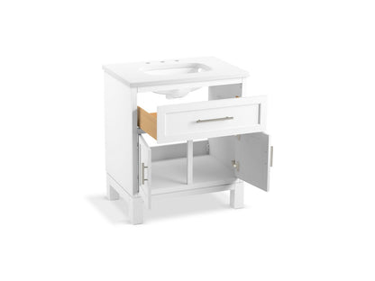 KOHLER K-28380-ASB Quo 30" bathroom vanity cabinet with sink and quartz top