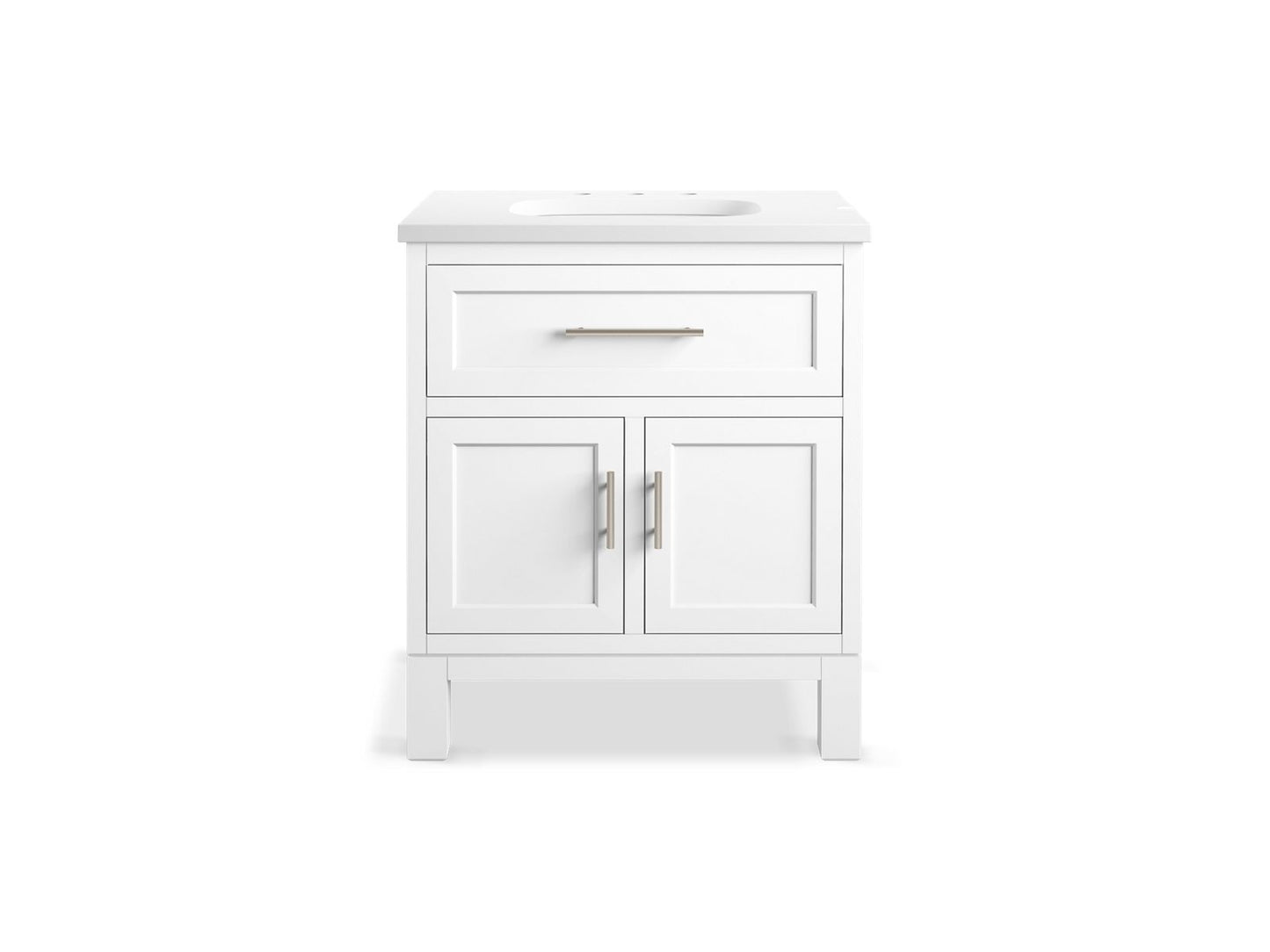 KOHLER K-28380-ASB Quo 30" bathroom vanity cabinet with sink and quartz top