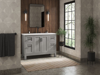 KOHLER K-28383-ASB Quo 48" bathroom vanity cabinet with sink and quartz top