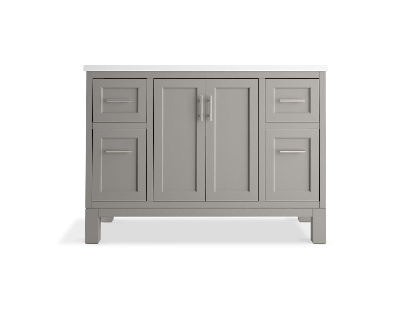 KOHLER K-28383-ASB Quo 48" bathroom vanity cabinet with sink and quartz top