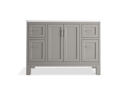 KOHLER K-28383-ASB Quo 48" bathroom vanity cabinet with sink and quartz top