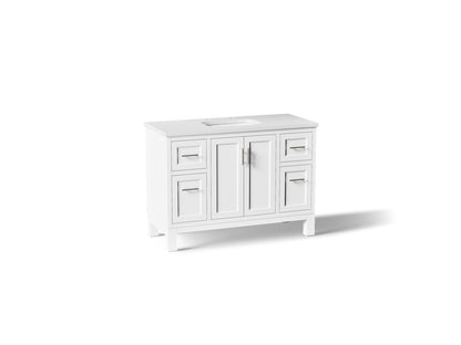 KOHLER K-28383-ASB Quo 48" bathroom vanity cabinet with sink and quartz top