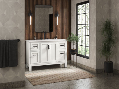 KOHLER K-28383-ASB Quo 48" bathroom vanity cabinet with sink and quartz top