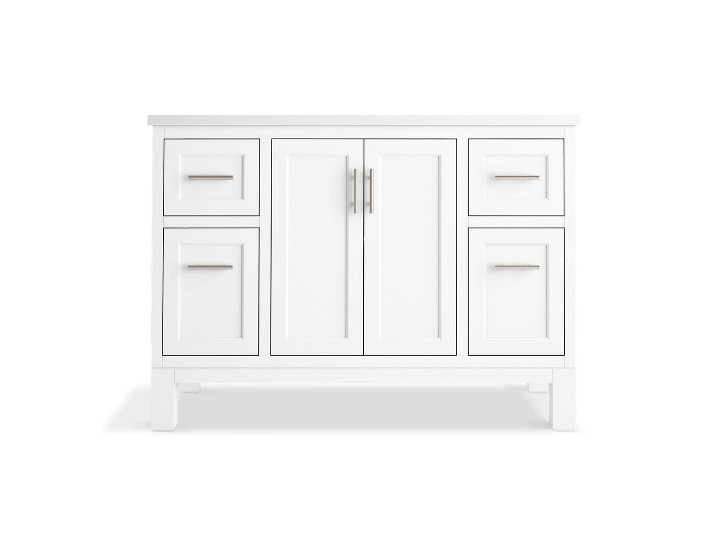KOHLER K-28383-ASB Quo 48" bathroom vanity cabinet with sink and quartz top