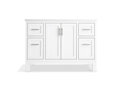 KOHLER K-28383-ASB Quo 48" bathroom vanity cabinet with sink and quartz top