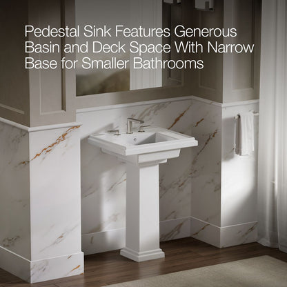 KOHLER 2844-8 Tresham 24" pedestal bathroom sink with 8" widespread faucet holes