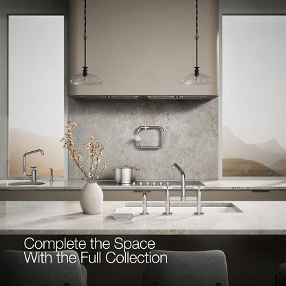 KOHLER Billet™ Two-hole bridge kitchen sink faucet with side sprayer