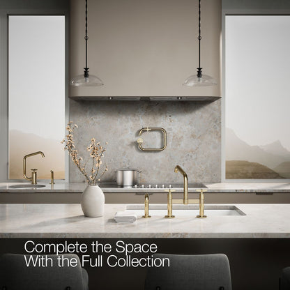 KOHLER Billet™ Two-hole bridge kitchen sink faucet with side sprayer