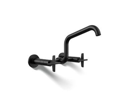 KOHLER Billet™ Two-hole wall-mount bridge kitchen sink faucet