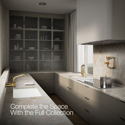 KOHLER Billet™ Two-hole wall-mount bridge kitchen sink faucet