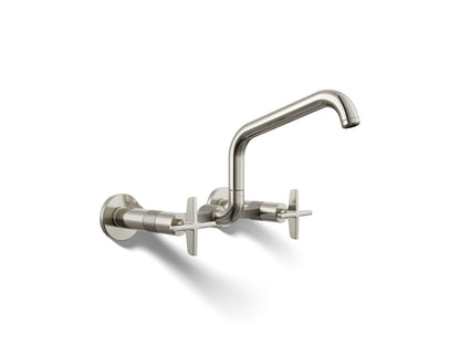 KOHLER Billet™ Two-hole wall-mount bridge kitchen sink faucet