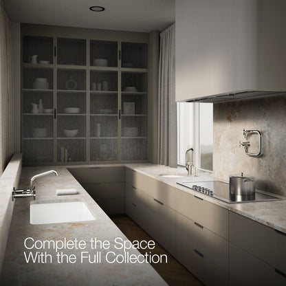 KOHLER Billet™ Two-hole wall-mount bridge kitchen sink faucet