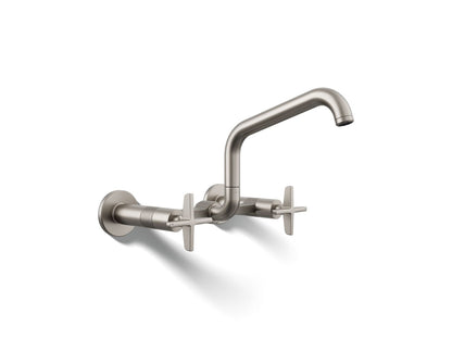 KOHLER Billet™ Two-hole wall-mount bridge kitchen sink faucet