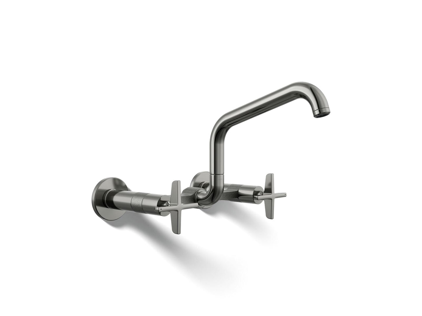 KOHLER Billet™ Two-hole wall-mount bridge kitchen sink faucet