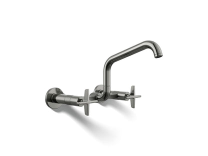 KOHLER Billet™ Two-hole wall-mount bridge kitchen sink faucet