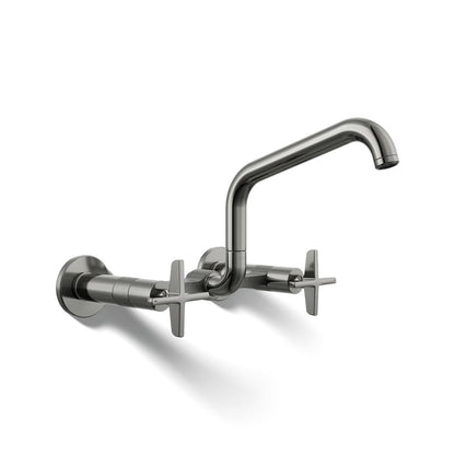 KOHLER Billet™ Two-hole wall-mount bridge kitchen sink faucet