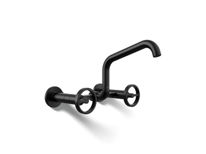 KOHLER Billet™ Two-hole wall-mount bridge kitchen sink faucet