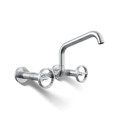 KOHLER Billet™ Two-hole wall-mount bridge kitchen sink faucet