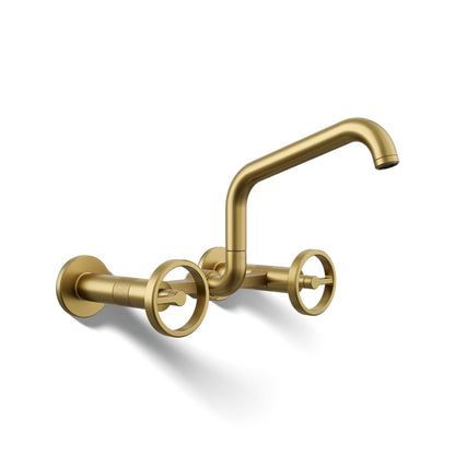 KOHLER Billet™ Two-hole wall-mount bridge kitchen sink faucet