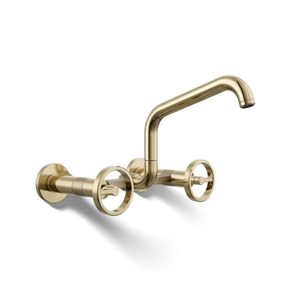 KOHLER Billet™ Two-hole wall-mount bridge kitchen sink faucet