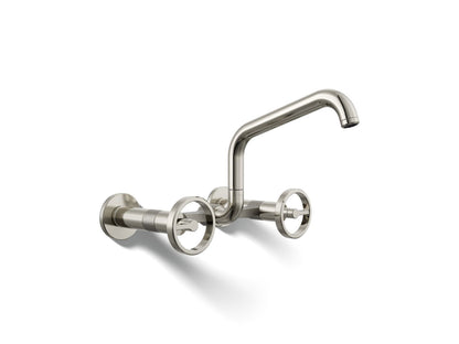 KOHLER Billet™ Two-hole wall-mount bridge kitchen sink faucet