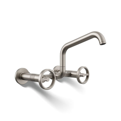 KOHLER Billet™ Two-hole wall-mount bridge kitchen sink faucet