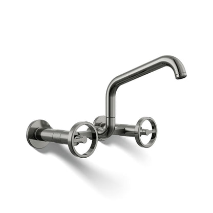 KOHLER Billet™ Two-hole wall-mount bridge kitchen sink faucet