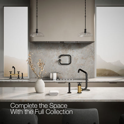 KOHLER Billet™ Single-handle bar sink faucet with two-function extended-reach spout and side sprayer