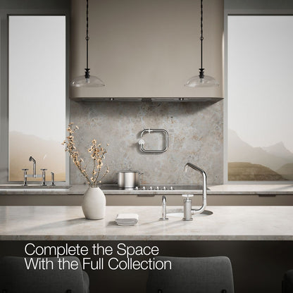 KOHLER Billet™ Single-handle bar sink faucet with two-function extended-reach spout and side sprayer