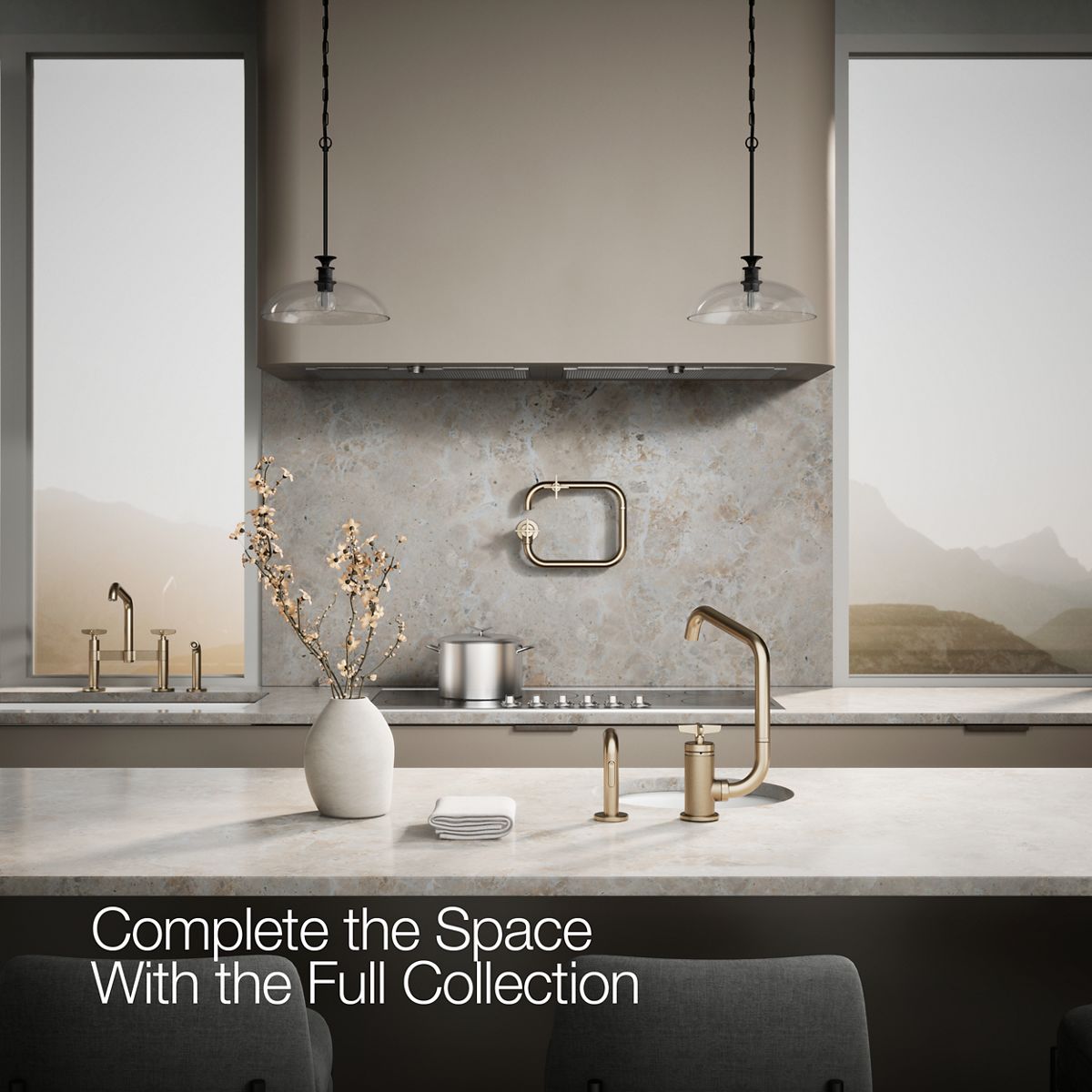 KOHLER Billet™ Single-handle bar sink faucet with two-function extended-reach spout and side sprayer