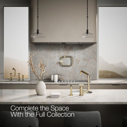 KOHLER Billet™ Single-handle bar sink faucet with two-function extended-reach spout and side sprayer