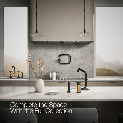 KOHLER Billet™ Single-handle bar sink faucet with two-function extended-reach spout and side sprayer