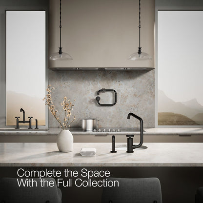 KOHLER Billet™ Single-handle bar sink faucet with two-function extended-reach spout and side sprayer