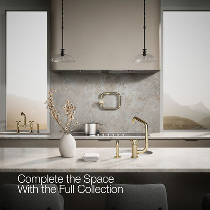 KOHLER Billet™ Single-handle bar sink faucet with two-function extended-reach spout and side sprayer