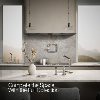 KOHLER Billet™ Single-handle bar sink faucet with two-function extended-reach spout and side sprayer