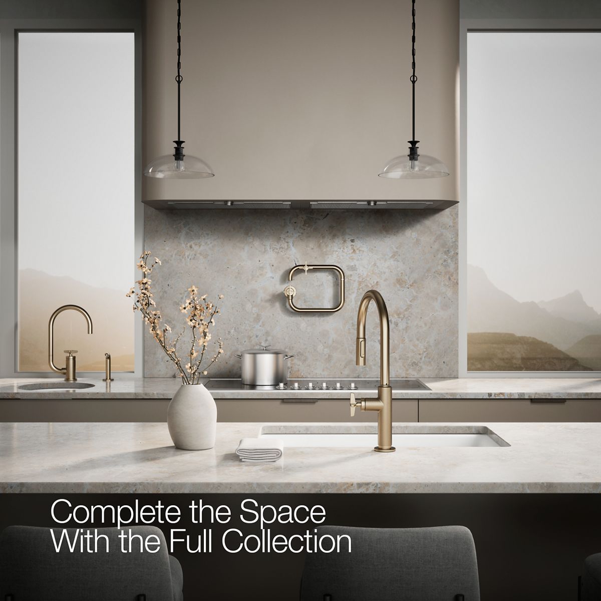 KOHLER Billet™ Pull-down kitchen sink faucet with two-function sprayhead