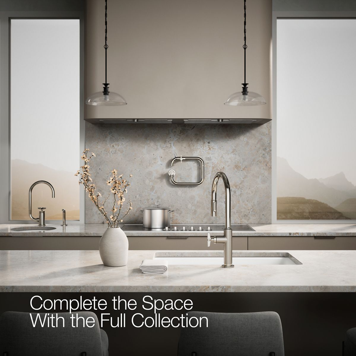 KOHLER Billet™ Pull-down kitchen sink faucet with two-function sprayhead