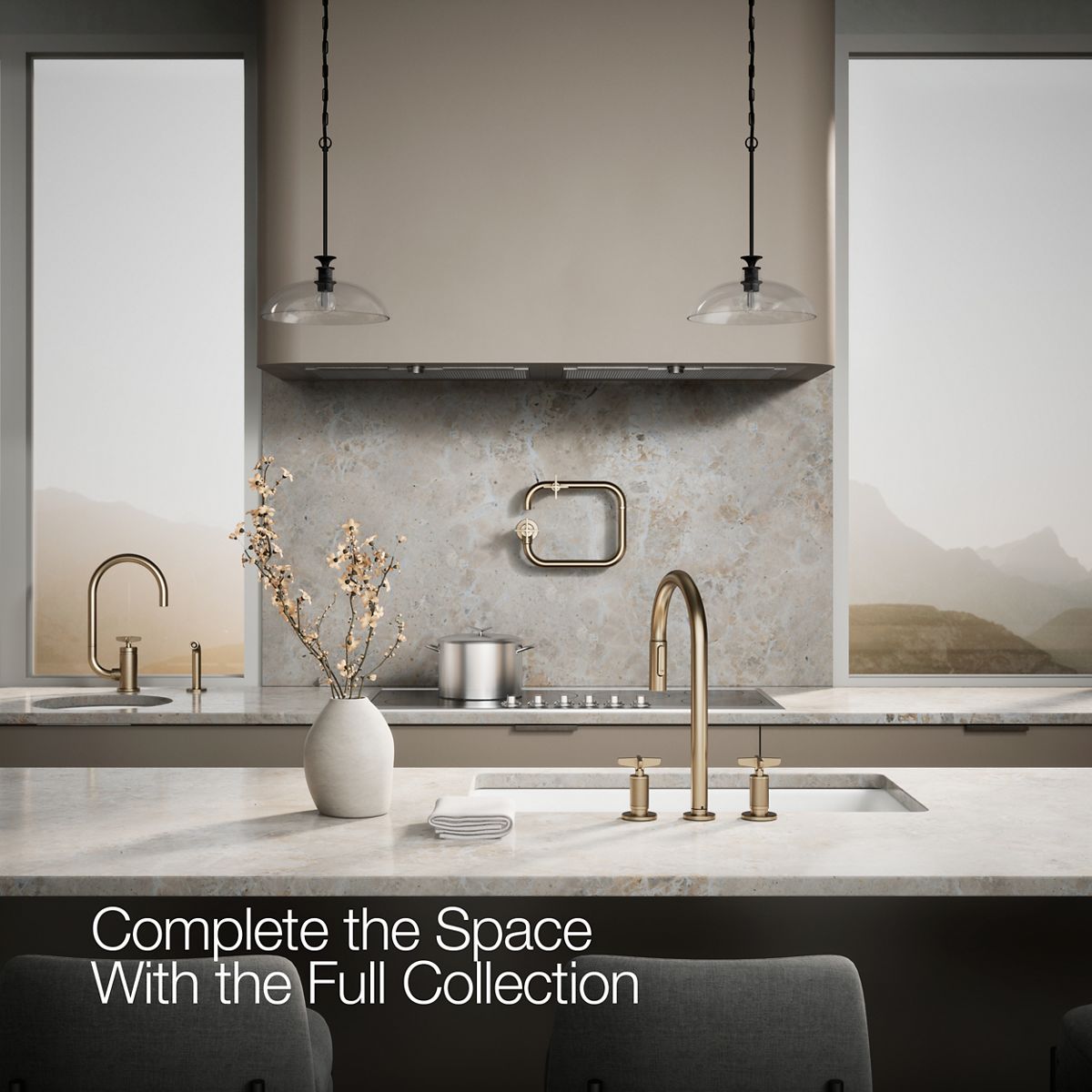 KOHLER Billet™ Pull-down kitchen sink faucet with two-function sprayhead