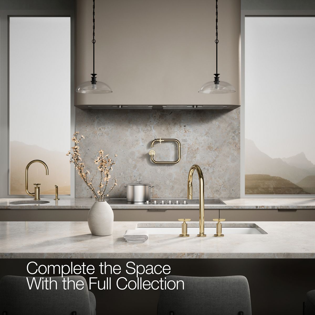 KOHLER Billet™ Pull-down kitchen sink faucet with two-function sprayhead