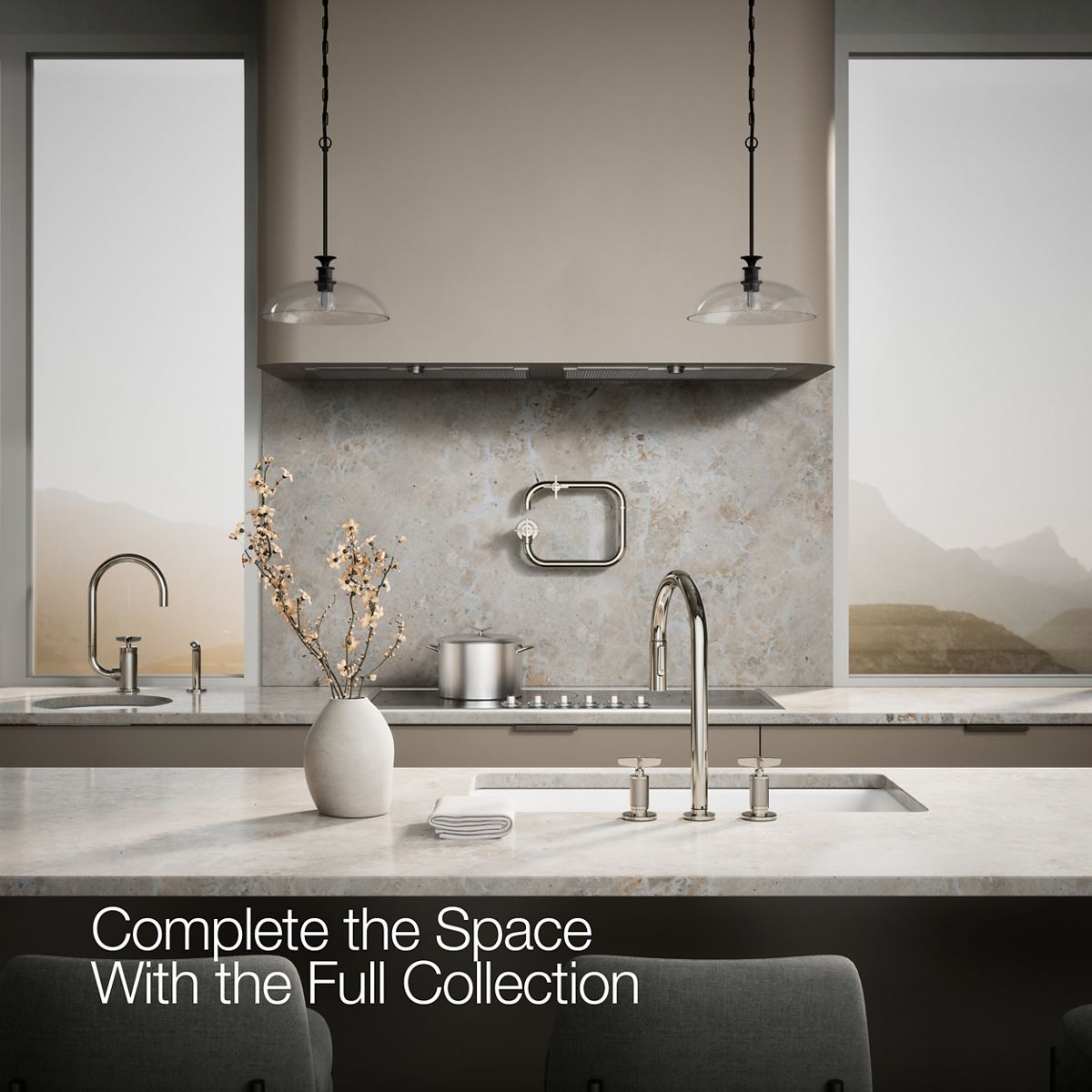 KOHLER Billet™ Pull-down kitchen sink faucet with two-function sprayhead
