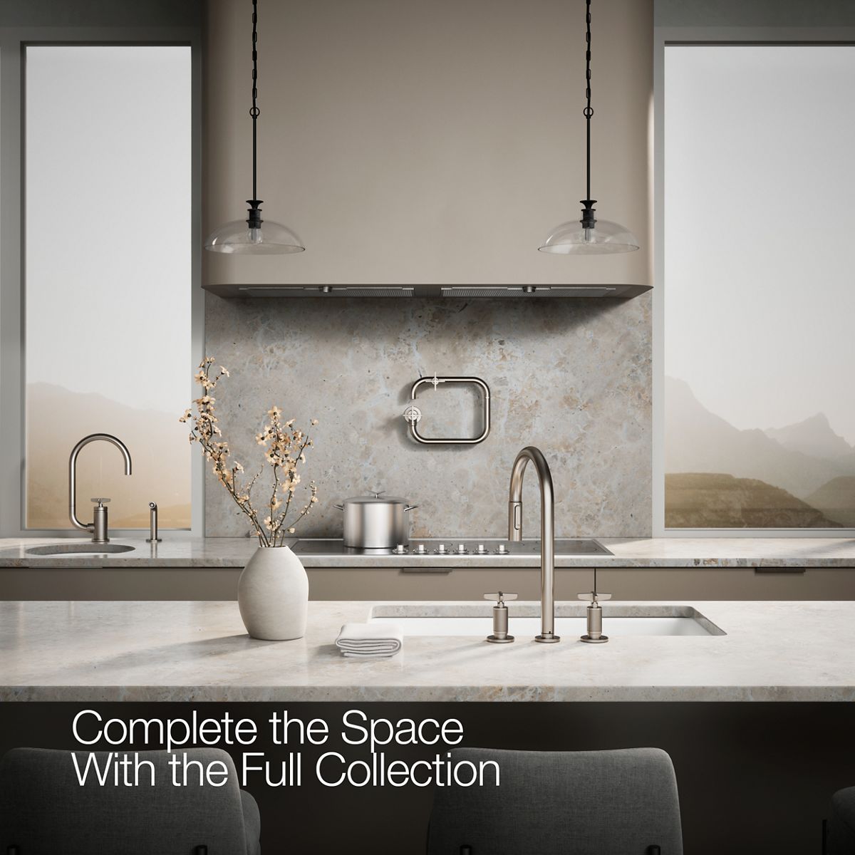 KOHLER Billet™ Pull-down kitchen sink faucet with two-function sprayhead