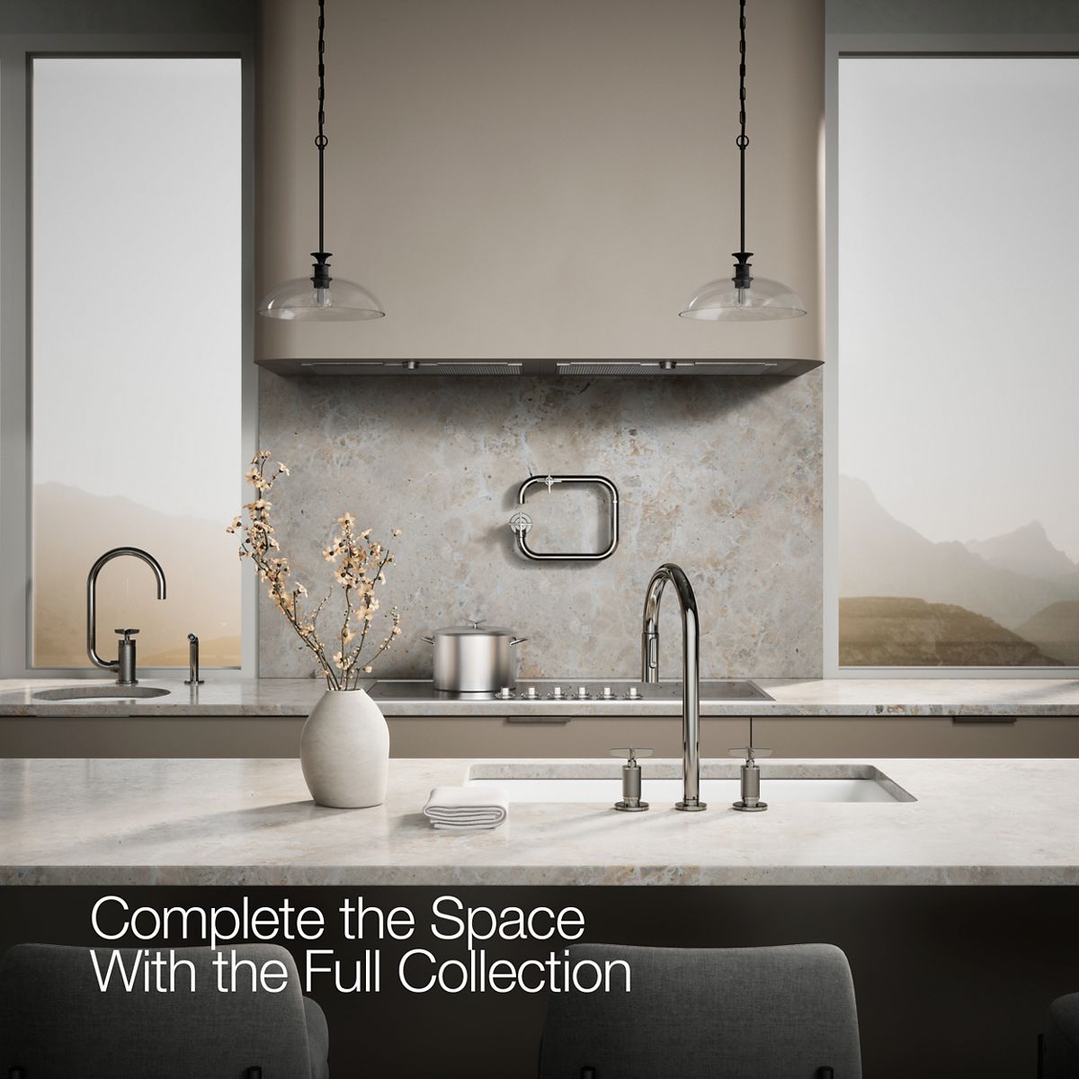 KOHLER Billet™ Pull-down kitchen sink faucet with two-function sprayhead