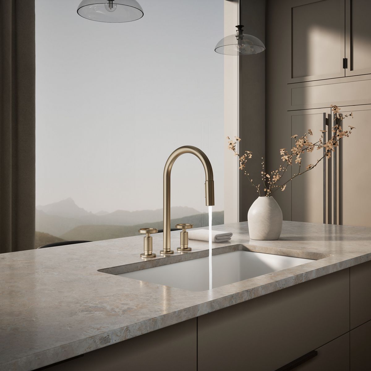KOHLER Billet™ Pull-down kitchen sink faucet with two-function sprayhead