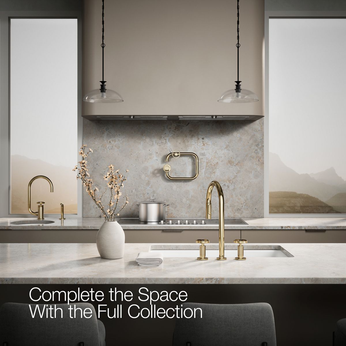 KOHLER Billet™ Pull-down kitchen sink faucet with two-function sprayhead